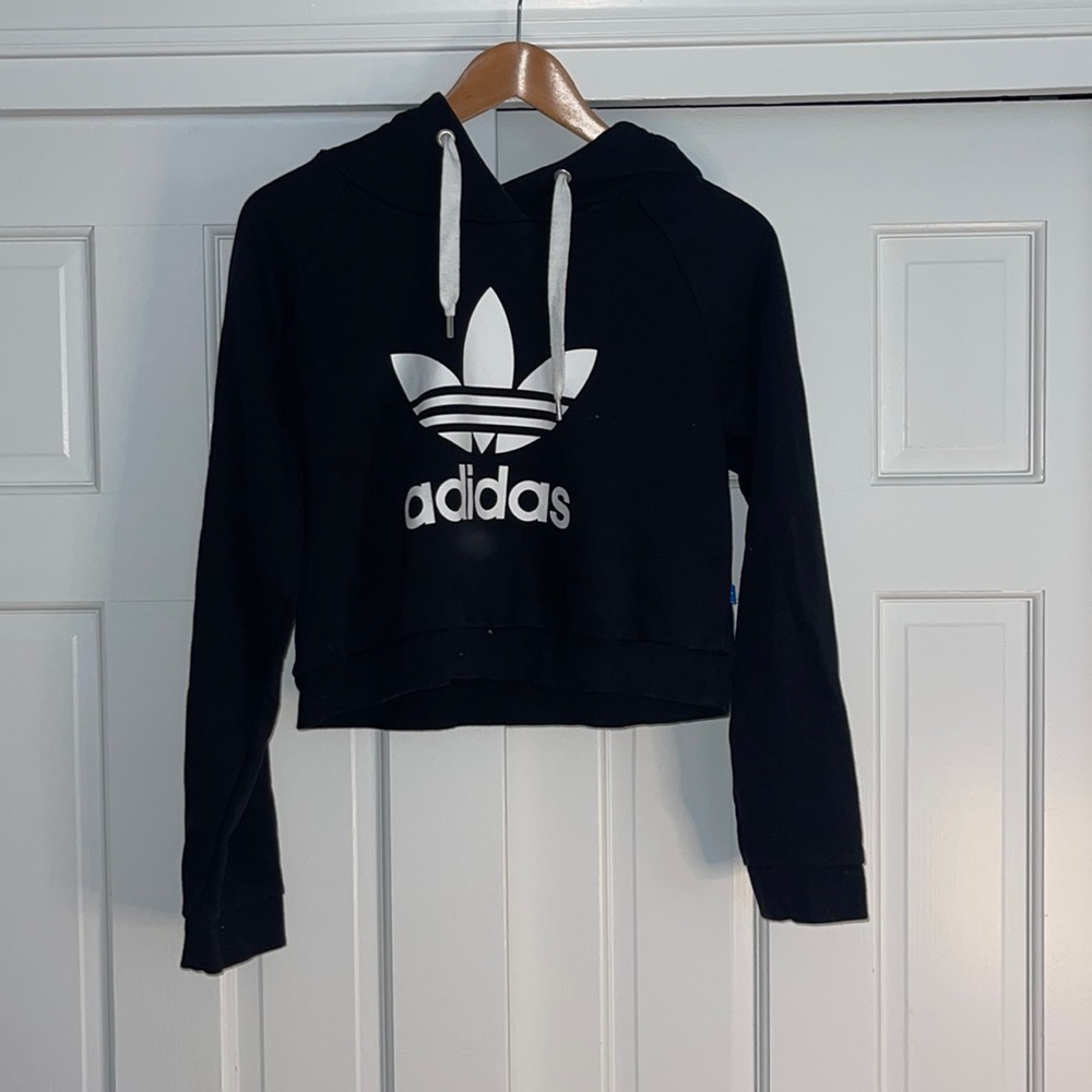 Adidas cropped black sweatshirt.